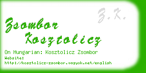 zsombor kosztolicz business card